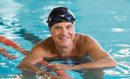 older adult in pool