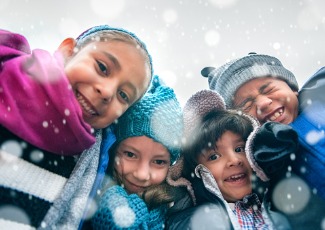 kids enjoying winter fun