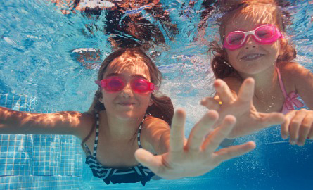 girls in pool