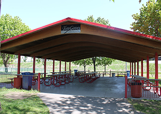 picnic tables at Tom Gavey Pavilion