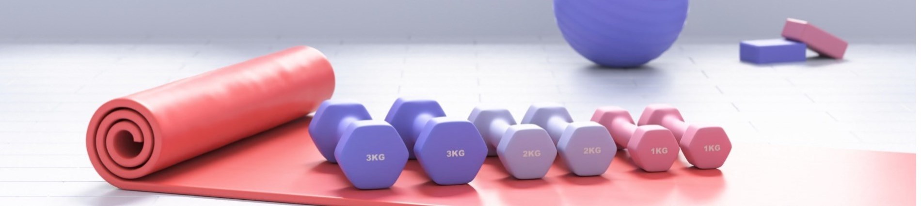 exercise equipment on the studio floor