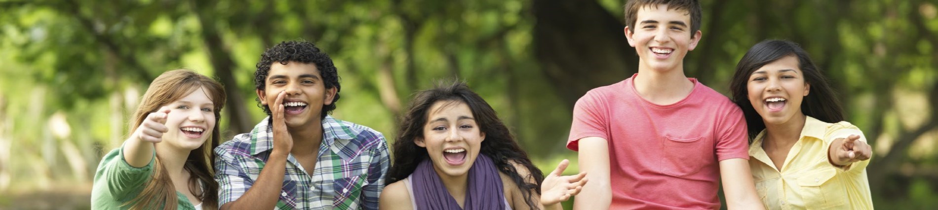 Teens yelling with joy outside