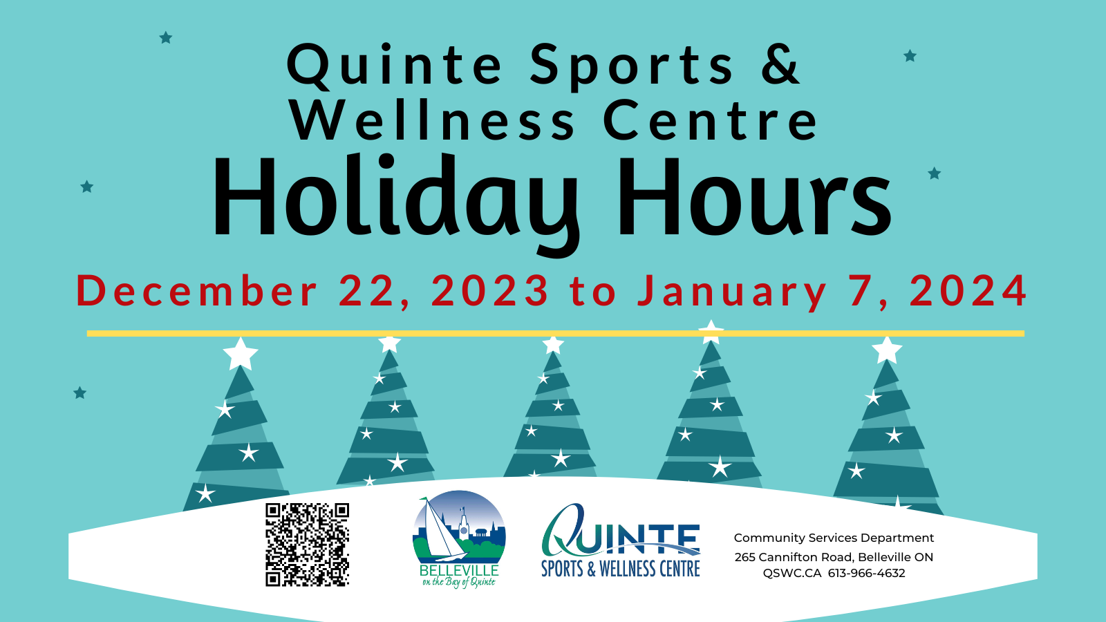 Holiday Hours with trees