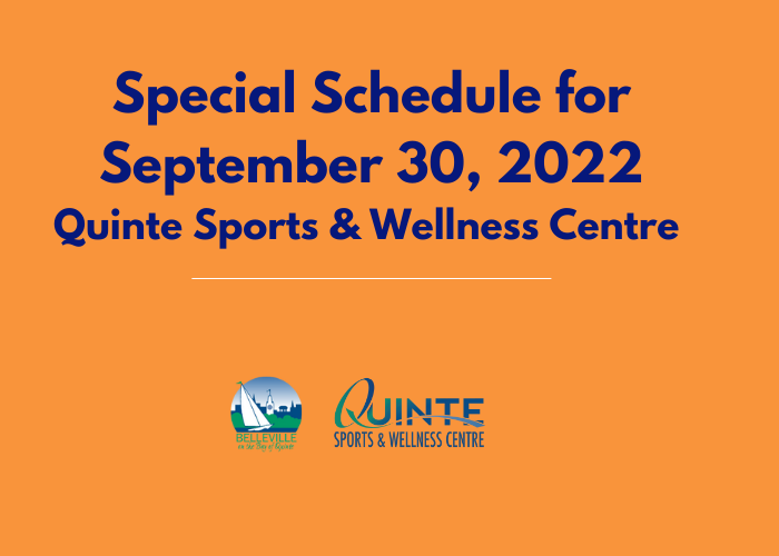 September 30 special schedule with QSWC and City of Belleville logo