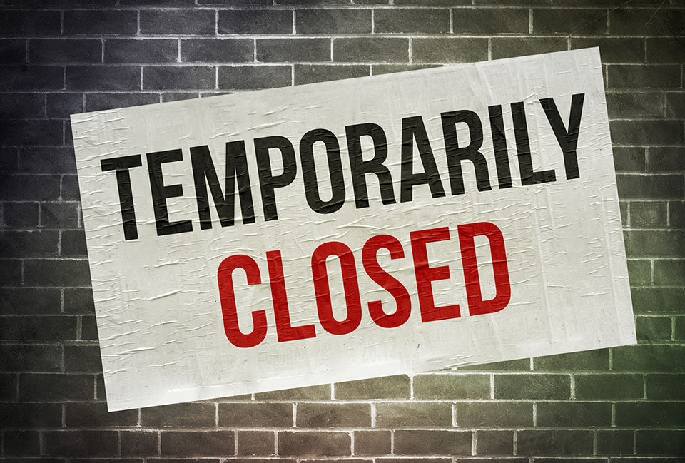 temporarily closed sign