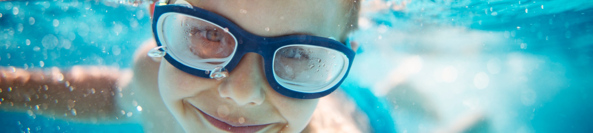 little boy in pool