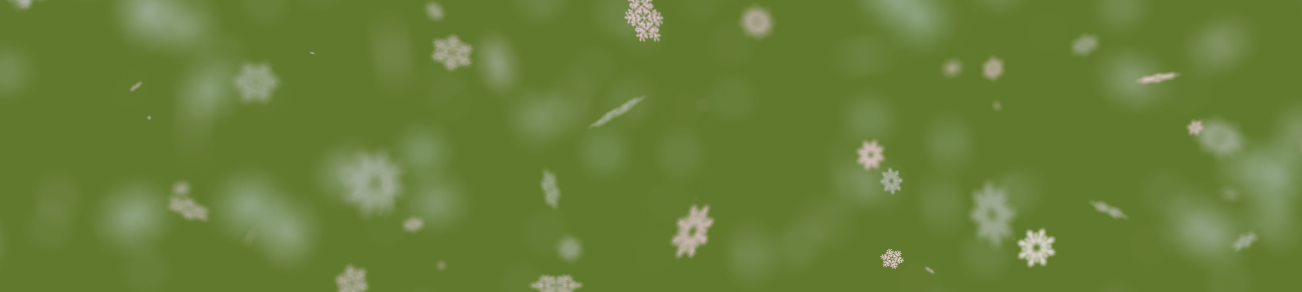 moss green background with blurred snowflakes falling