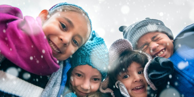 kids outside in winter