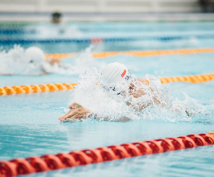 swimming in pool